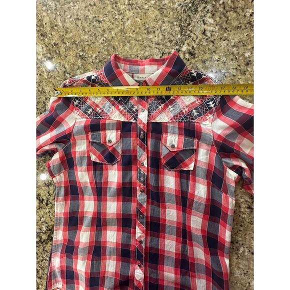 Ariat Plaid Embroidered Cowgirl Western Pearl Snap Long Sleeve Women's SZ Large - Picture 13 of 13